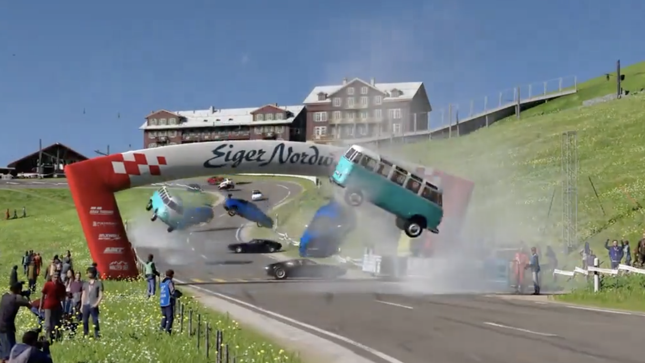 An example of GT7's update 1.49 physics glitches